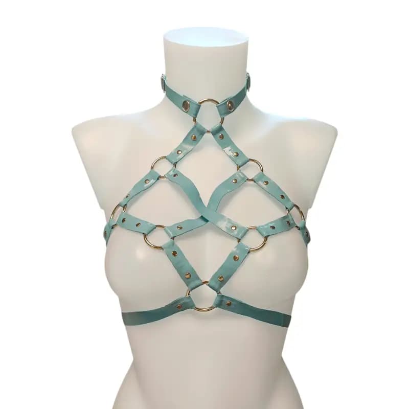 Latex-Harness „Poca T1“ in Hellblau