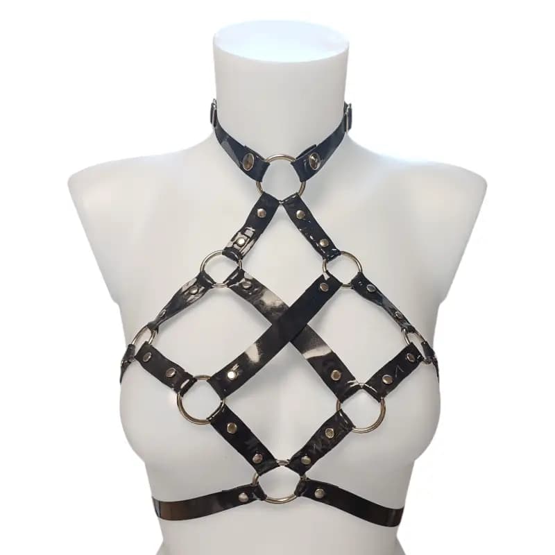 Latex-Harness „Poca T1“, schwarz